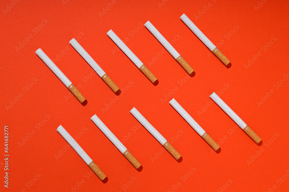 The concept of addiction to smoking, outlined whole cigarettes. The concept of addiction to smoking, outlined whole cigarettes.