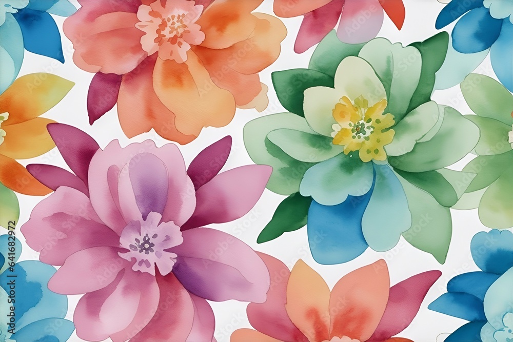 Bright flowers background. AI generated illustration