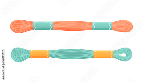 Floss threads for embroidery. Vector isolated illustration