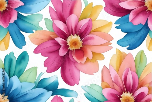 Bright flowers background. AI generated illustration