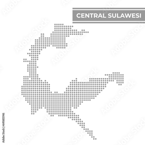 Dotted map of Central Sulawesi is a province of Indonesia