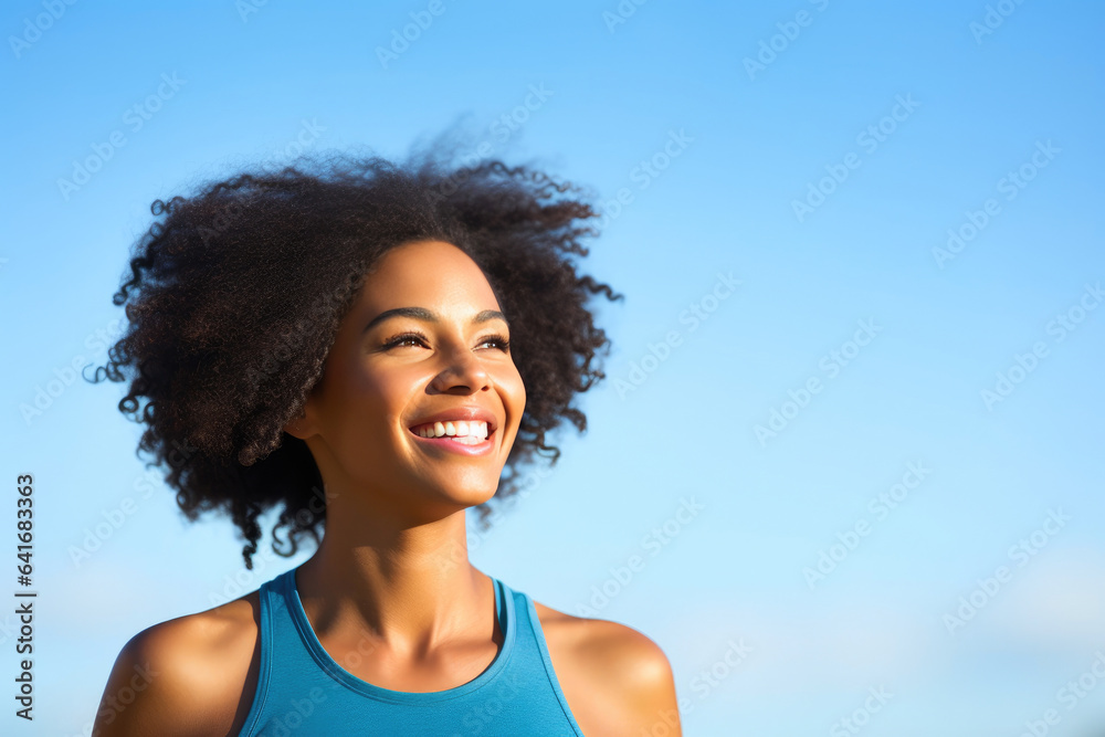 Smiling Black Woman After Marathon Smiling Black Woman After Marathon