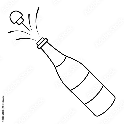 Opening bottle wine, popping cork bottle wine, symbol victory celebration