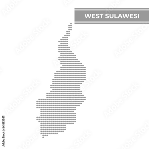 Dotted map of West Sulawesi is a province of Indonesia