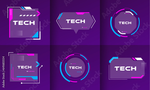 Modern Text boxes collection with abstract technology