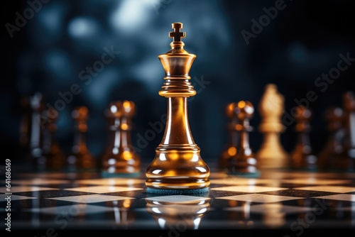 Chess Pieces, Figures on a Chess Board, Soft Focus - Strategic Arena - AI Generated