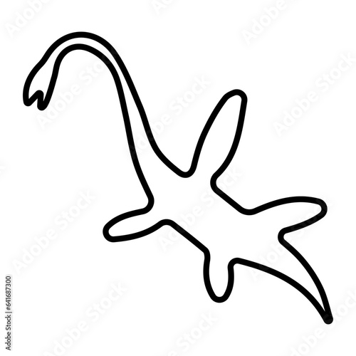 Elasmosaurus icon isolated on white background, vector illustration.