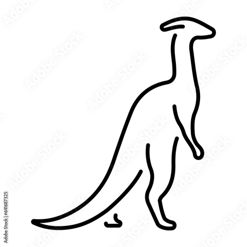 parasaurolophus icon isolated on white background, vector illustration.