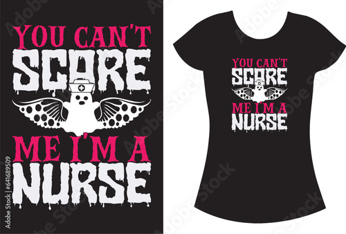 Halloween Nurse boo svg t shirt design. Halloween vector gift shirt.