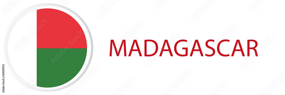 Fototapeta premium Madagascar flag in web button, button icons.