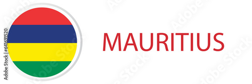 Mauritius flag in web button  button icons.