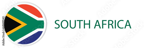 South Africa flag in web button, button icons.