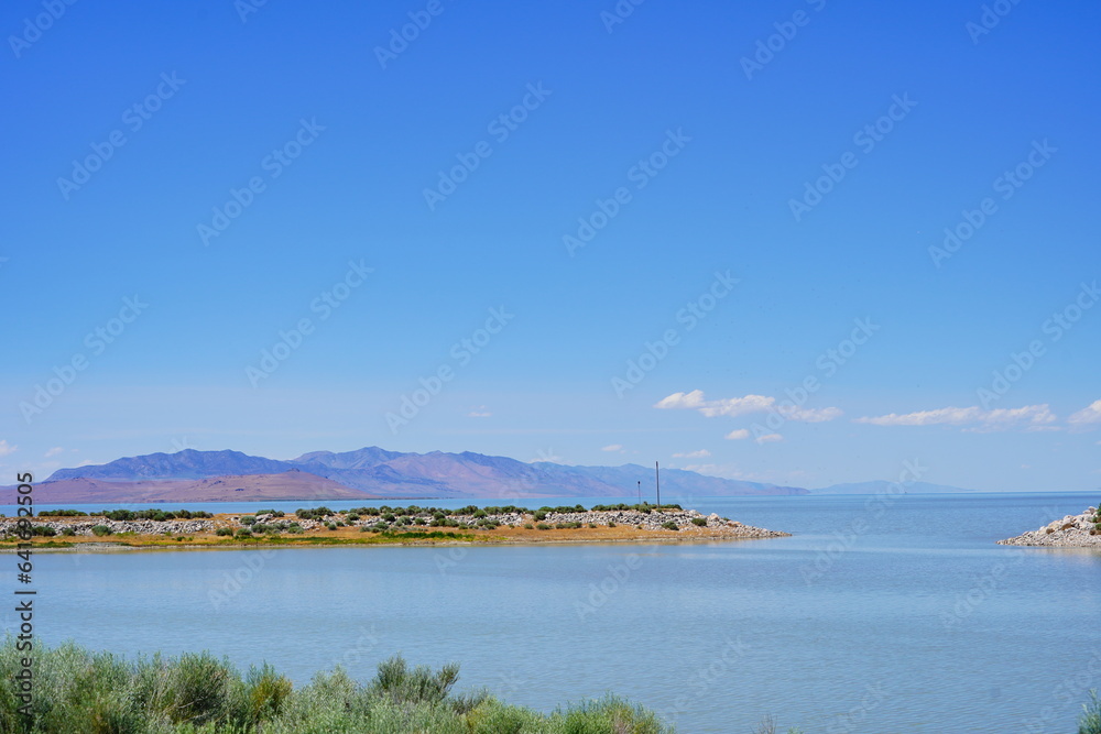 antelope island state park and the great salt lake in Utah