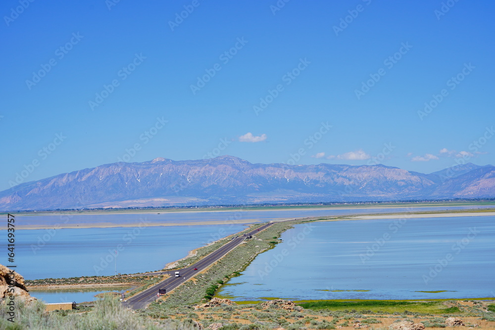 antelope island state park and the great salt lake in Utah	
