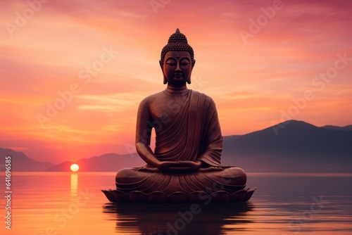 Buddha statue at sunset © Creative Clicks