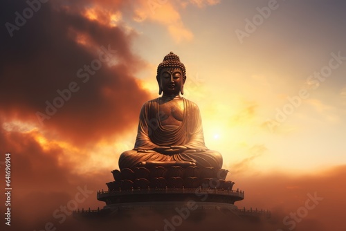 Buddha statue at sunset © Creative Clicks
