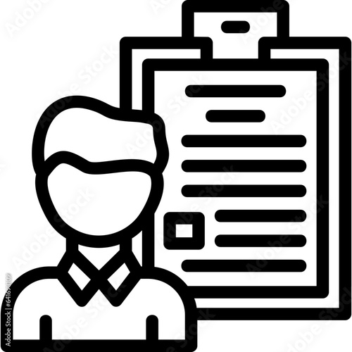 Person with a clipboard for interviews Icon
