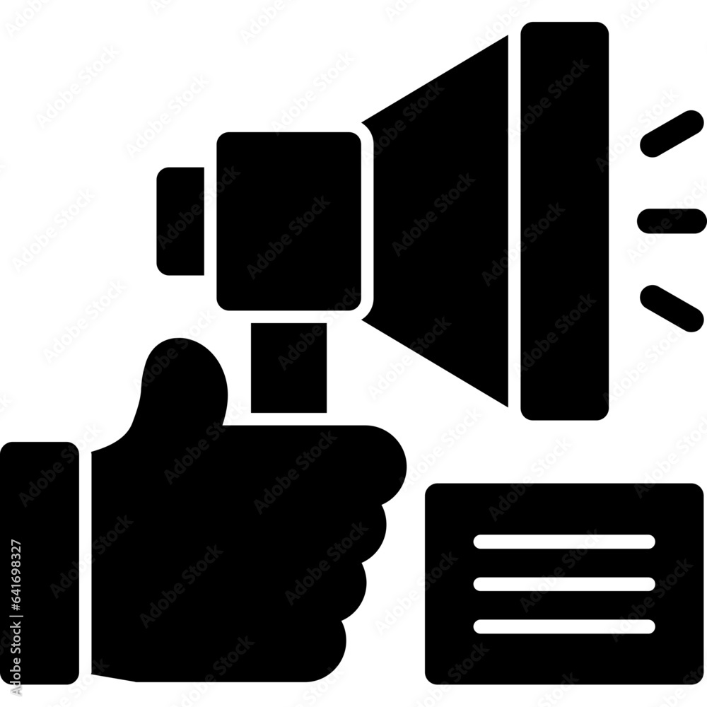 Hand with a megaphone for self-promotion Icon Hand with a megaphone for self-promotion Icon