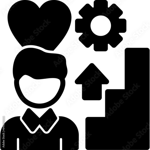 Hand with a heart for passion Icon