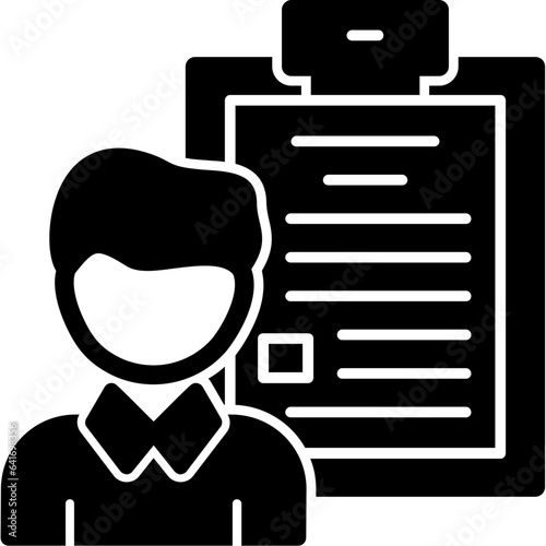 Person with a clipboard for interviews Icon