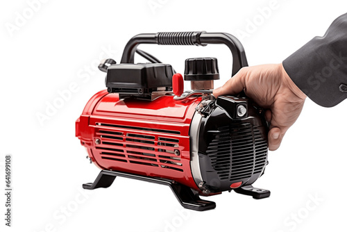 Portable Air Compressor on Transparent Background. AI