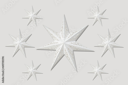 Pattern with decorative star made from paper