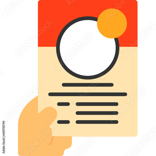 Hand holding a job fair brochure Icon