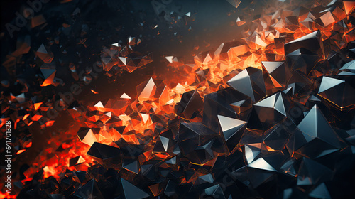 A cascade of angular shards, resembling crystalline formations in abstract geometry photo