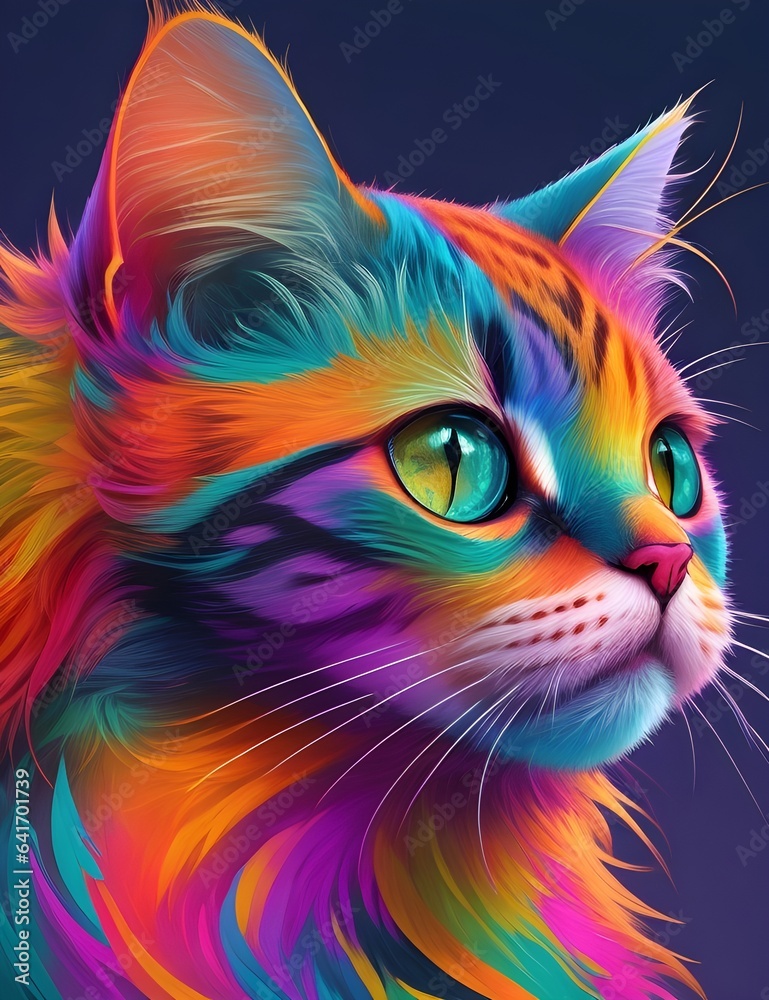 golden and colorful beautiful cat