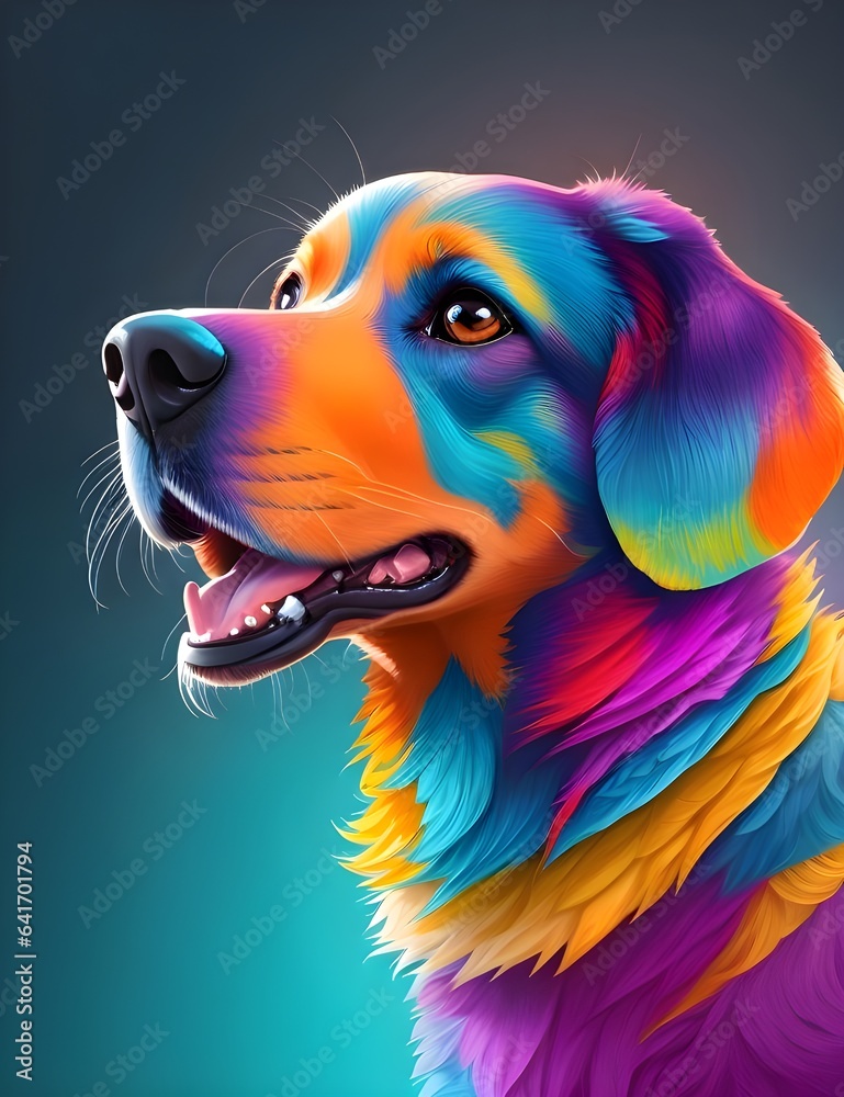 golden and colorful retriever dog