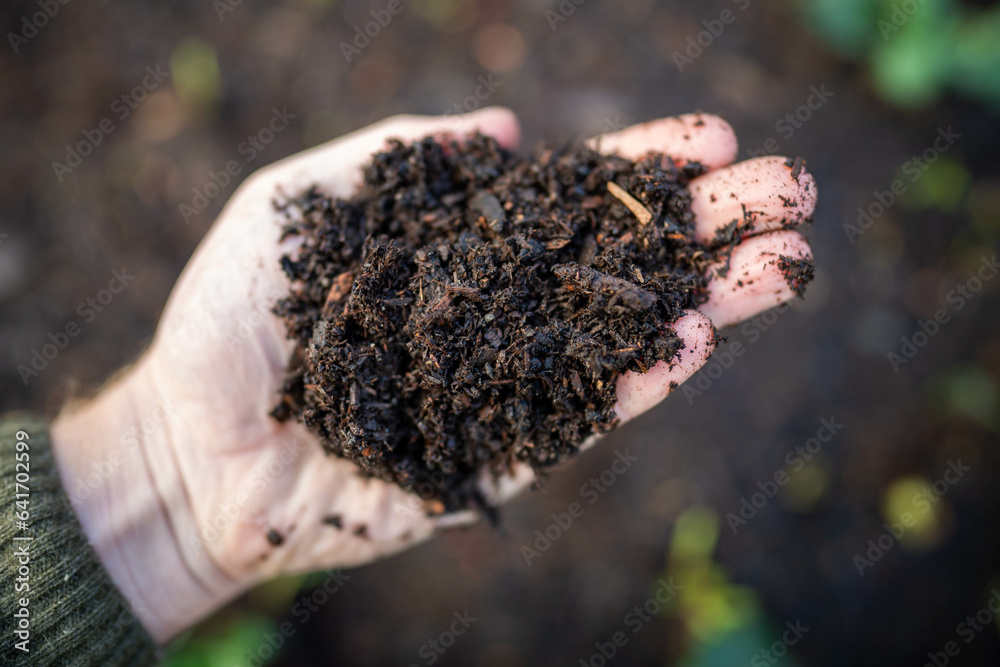 farmer holding soil looking at soil carbon in the america farmer holding soil looking at soil carbon in the america