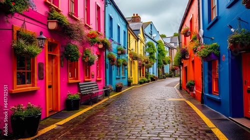 Colourful Street in Old Town Kinsale, County Cork, Ireland - Architecture and Travel in Europa