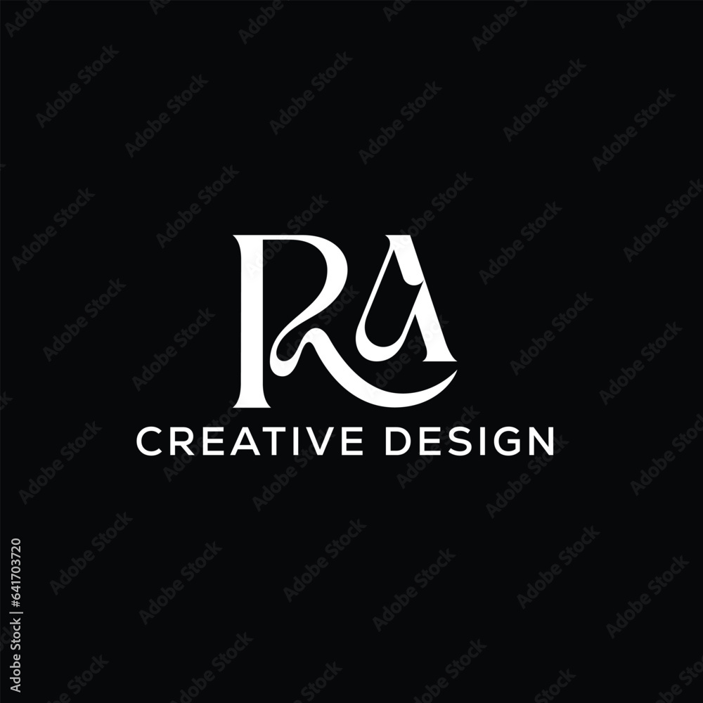 Initial Letter of RA Logo Design Creative Monogram Style Vector Icon