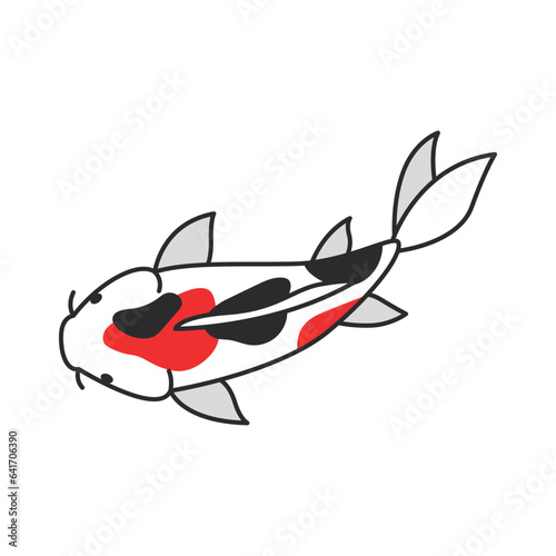 Koi fish icon. Vector illustration of a koi fish.
