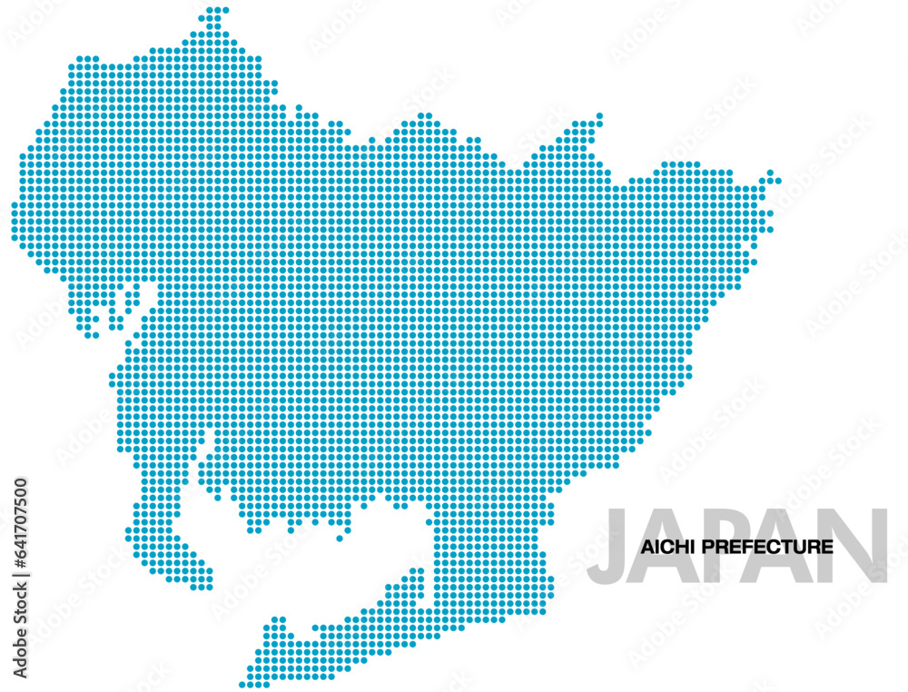 Naklejka premium 愛知県のドット地図 ドット小