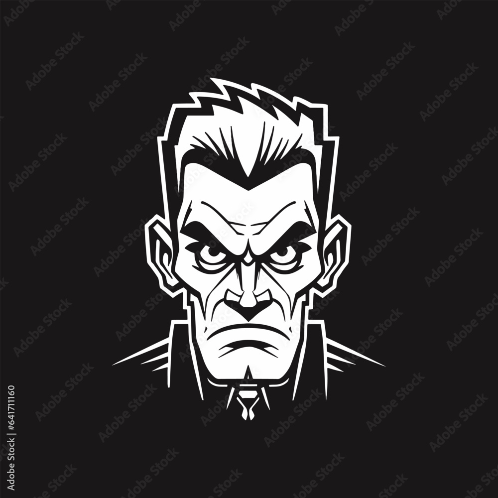 Vampire head mascot logo template vector icon illustration design on black background.