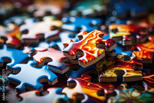 Pieces Falling into Place: A Close-up of Intricate Jigsaw Puzzles
