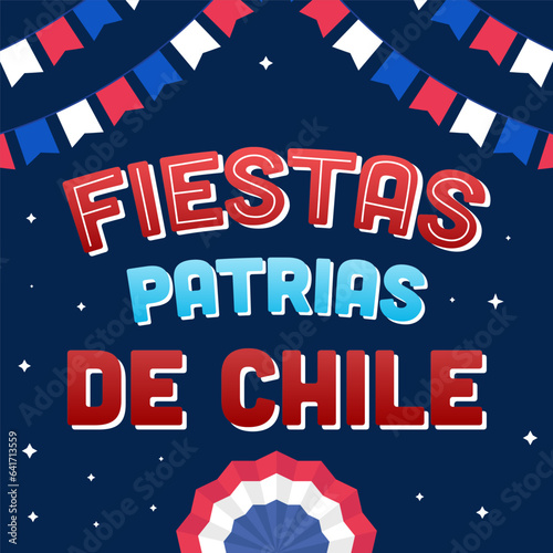 fiestas patrias de chile illustration design in gradient