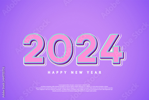 delicate and pretty purple background for 2024 new year.