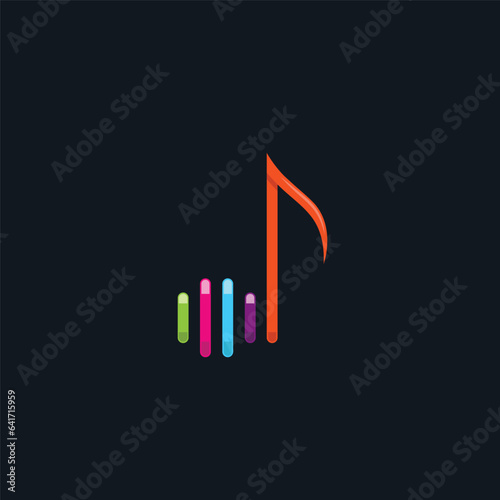 note quaver icon design for music app concept design template
