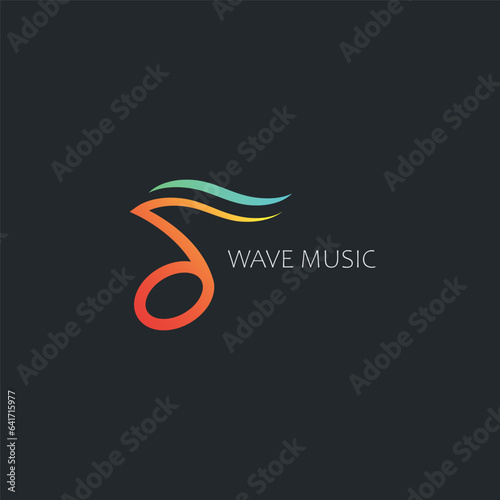 musical note vector design logo for digital  music app