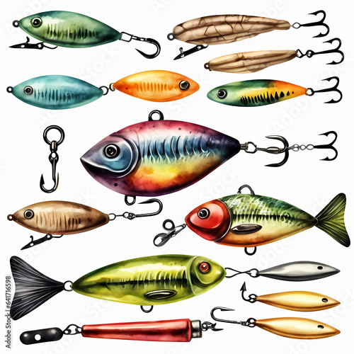 Set of fishing hooks for big fish