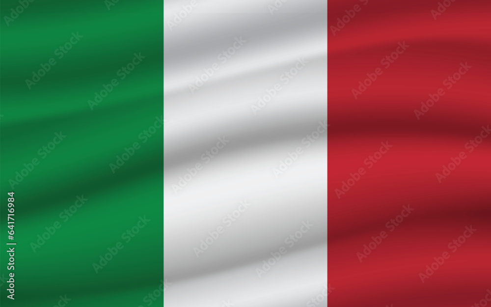 italian flag with waving texture