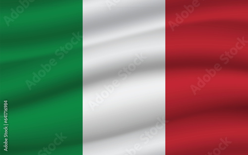 italian flag with waving texture