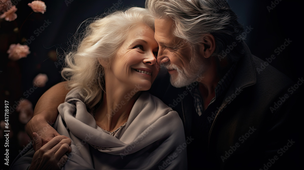 Portrait of a mature couple in an affectionate attitude.