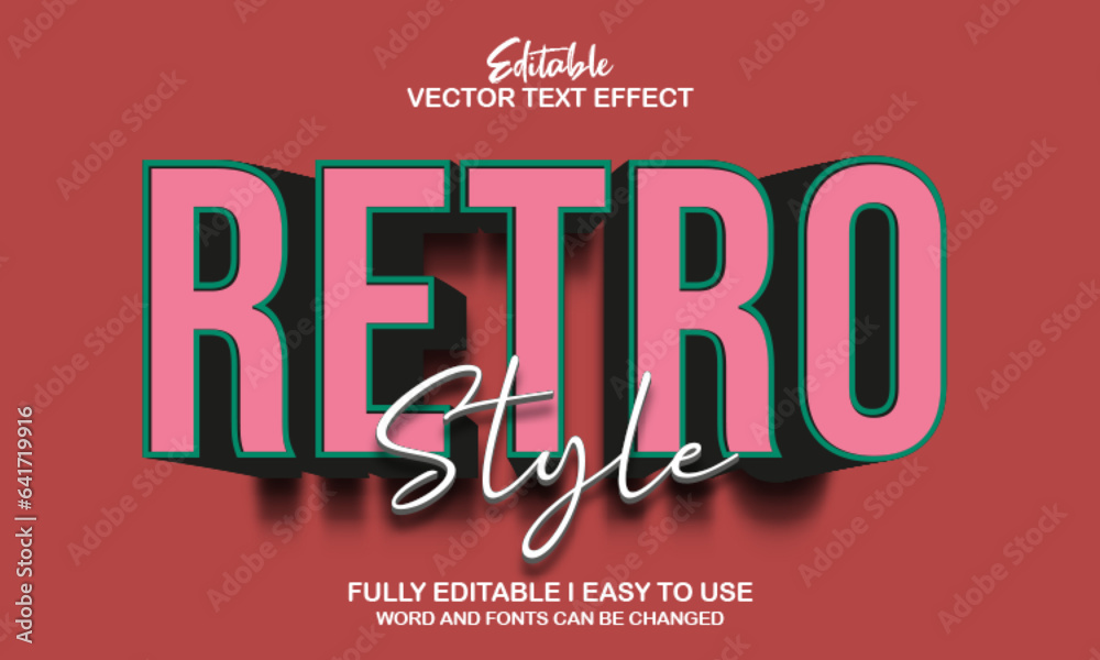 3d retro editable text effect style