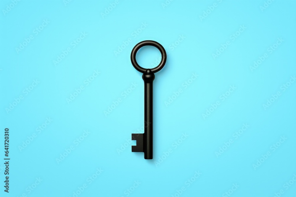 Key illustration on blue background, security and access concept. Generative AI Key illustration on blue background, security and access concept. Generative AI