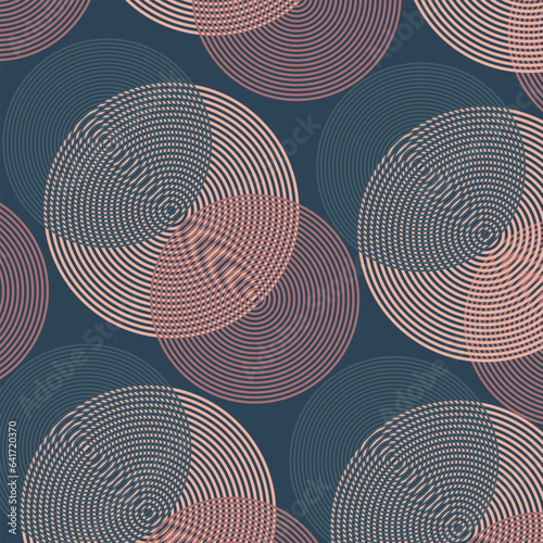Bauhaus Geometric Hypnotic Spirals Circles. Abstract 3d Vibration Rings for Banner, Social Media, Poster, Website, Cover, Advertising. Pattern Sonic Signal Wave. Vector illustration.