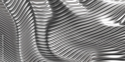 Wallpaper Mural Abstract metal background. Silver steel stripes wavy pattern Torontodigital.ca