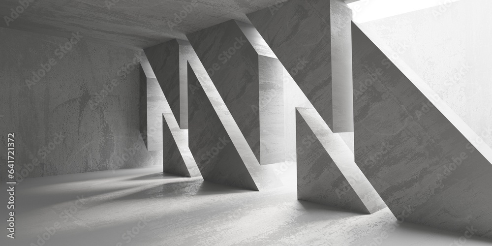 Fototapeta Abstract empty modern interior. Concrete walls